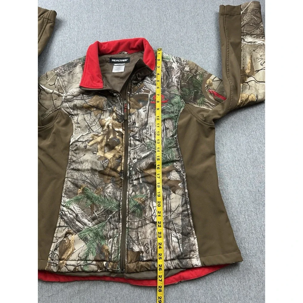 Realtree Xtra Hunting Jacket Mens XL Camo Red Brown Soft Shell Full Zip Coat‎